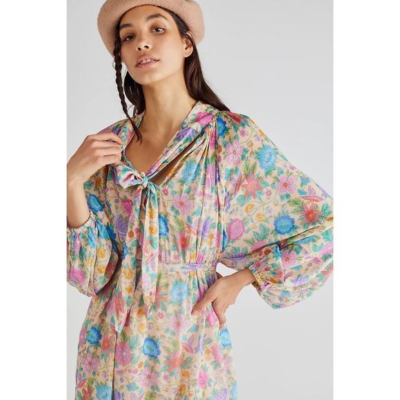 Free People Spell Mossy High Neck Mini Dress NWT Size Small - Picture 3 of 12